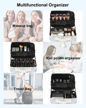 Trousse de maquillage Relavel ouverte avec accessoires