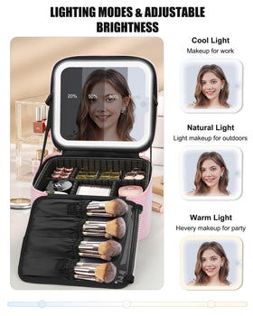Trousse de maquillage Relavel ouverte montrant le rangement intérieur