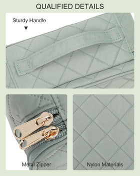 Trousse de maquillage Relavel sur un fond de voyage