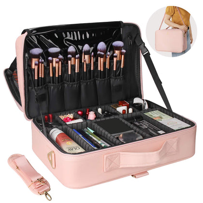 Trousse de maquillage Relavel vue avant avec compartiments ajustables