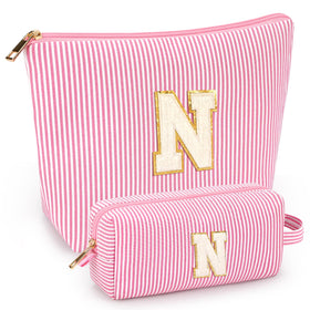 Trousse de maquillage rose mibasies vue avant avec fermeture éclair