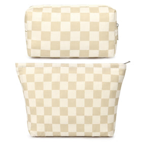 Trousse de maquillage SOIDRAM à motif écossais, vue de face