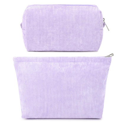 Trousse de maquillage SOIDRAM en velours violet, vue de face