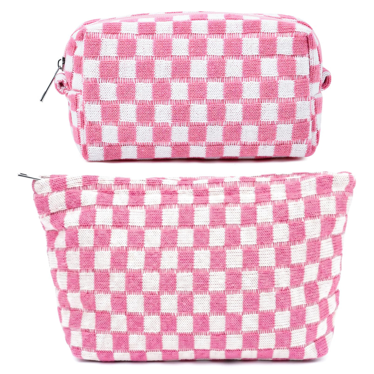 Trousse de maquillage SOIDRAM rose à carreaux vue de face