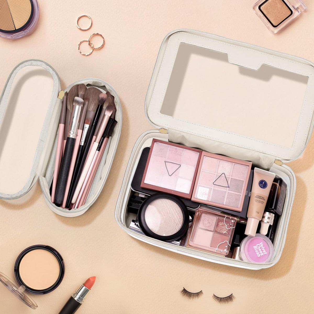 Trousse de maquillage Soimeat avec pinceaux à l'intérieur