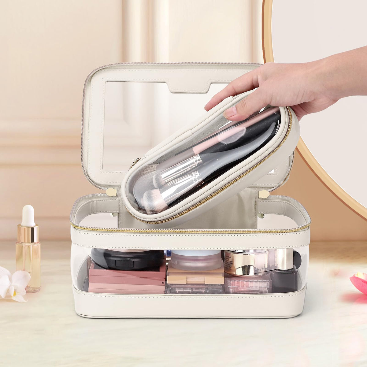 Trousse de maquillage Soimeat en cuir PU