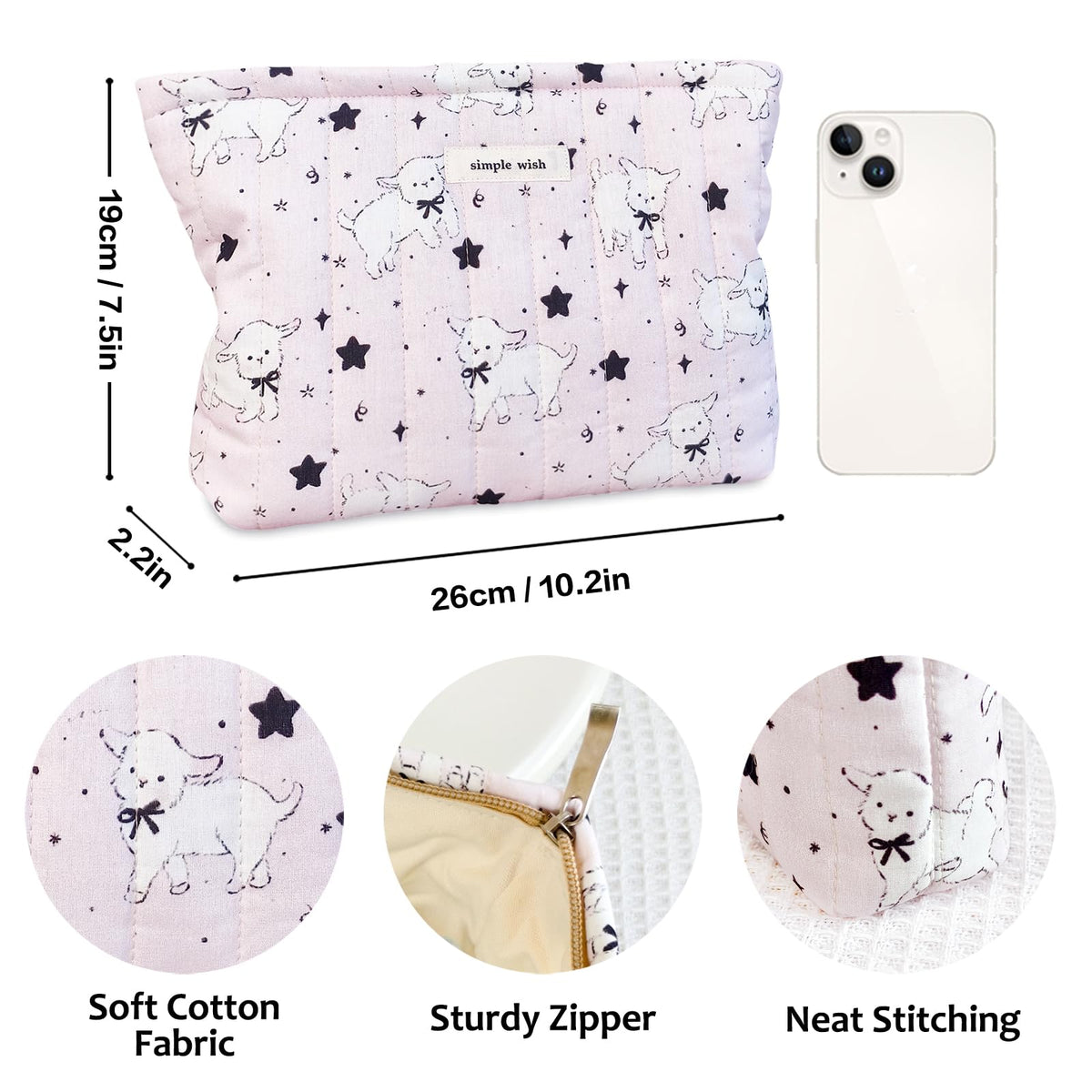 Trousse de maquillage STARDW avec motifs floraux sur un fond blanc
