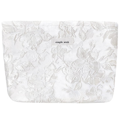 Trousse de maquillage STARDW modèle floral blanc, vue de face