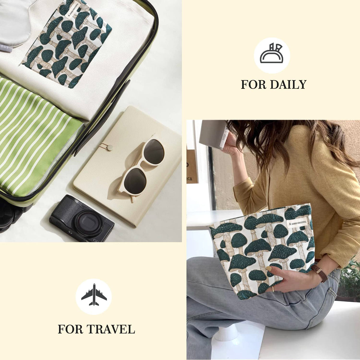 Trousse de maquillage STARDW vue de côté avec fermeture éclair
