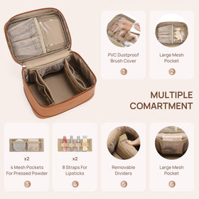 Trousse de maquillage Telena en cuir végétal vue de côté