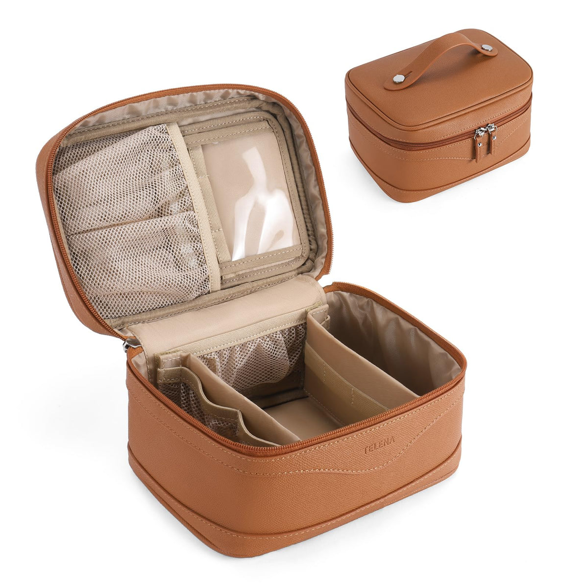 Trousse de maquillage Telena en cuir végétal vue de face