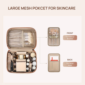 Trousse de maquillage Telena ouverte montrant les compartiments internes