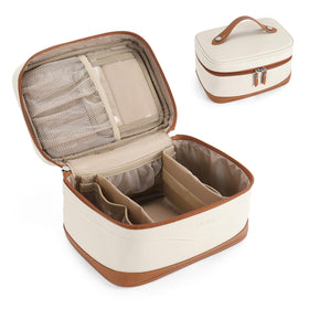 Trousse de maquillage Telena vue de face en simili cuir noir