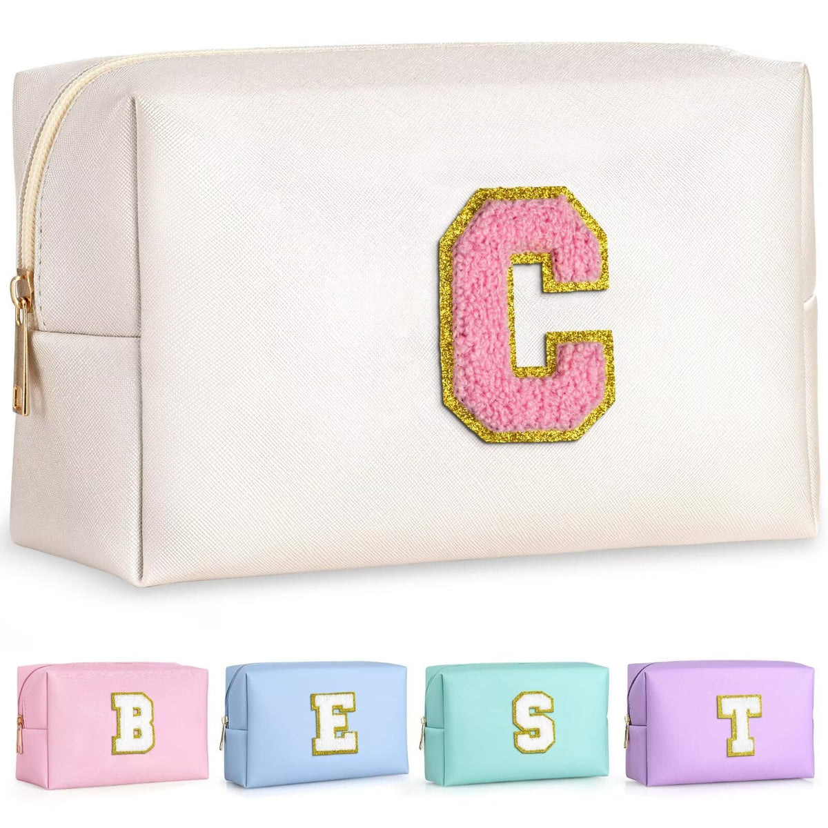 Trousse de maquillage TOPEAST modèle blanc perlé vue avant