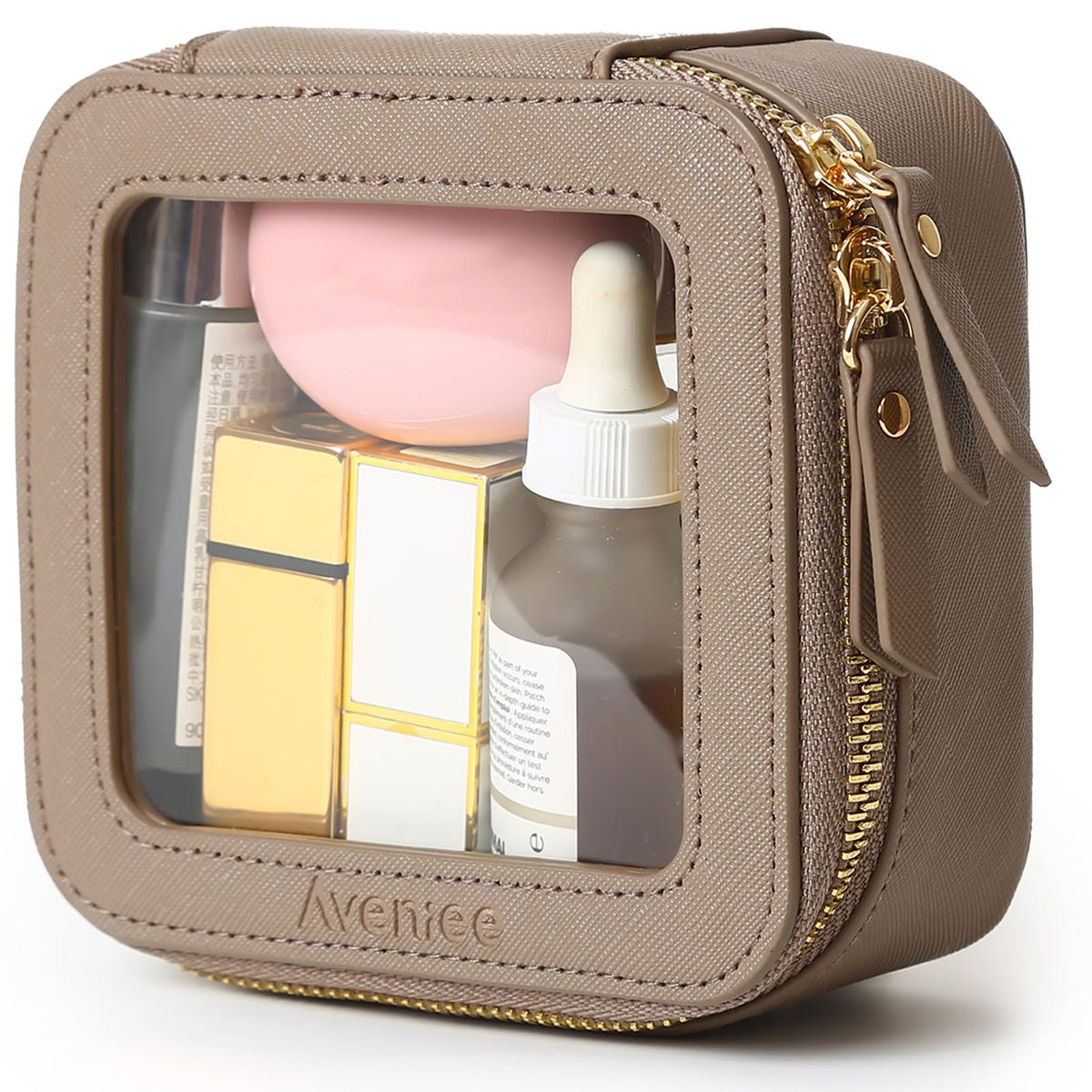 Trousse de maquillage transparente Aveniee vue de face