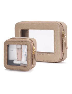 Trousse de maquillage transparente Popvibe modèle moyen avec zip doré