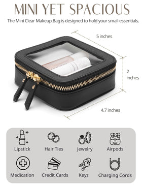 Trousse de maquillage transparente Popvibe ouverte avec accessoires