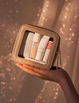 Trousse de maquillage transparente Popvibe utilisée pour ranger des accessoires