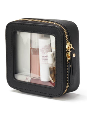 Trousse de maquillage transparente Popvibe, vue de face