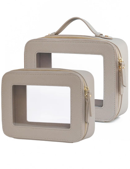 Trousse de maquillage transparente Popvibe vue de face, taille moyenne