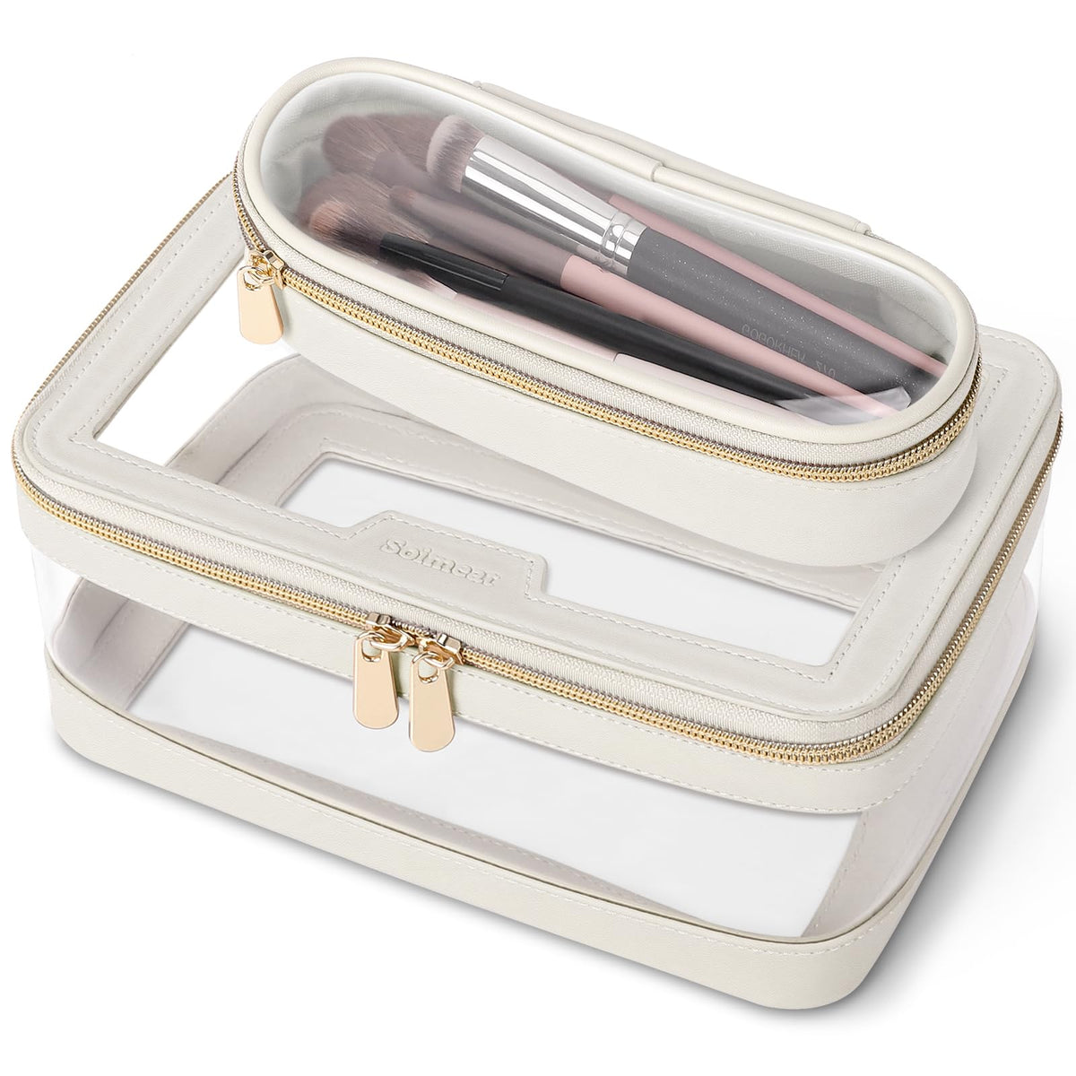Trousse de maquillage transparente Soimeat vue de face