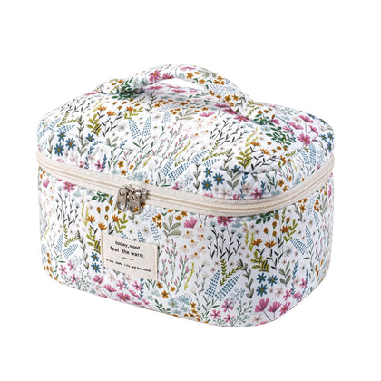 Trousse de maquillage uekeboag en coton floral vue avant