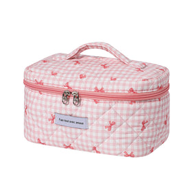 Trousse de maquillage uekeboag en coton floral vue de face
