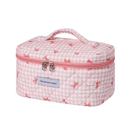 Trousse de maquillage uekeboag en coton floral vue de face