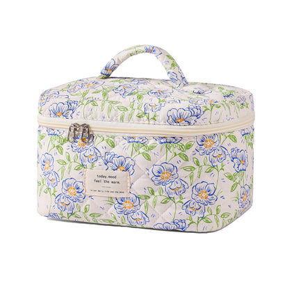 Trousse de maquillage uekeboag motif floral vue de face