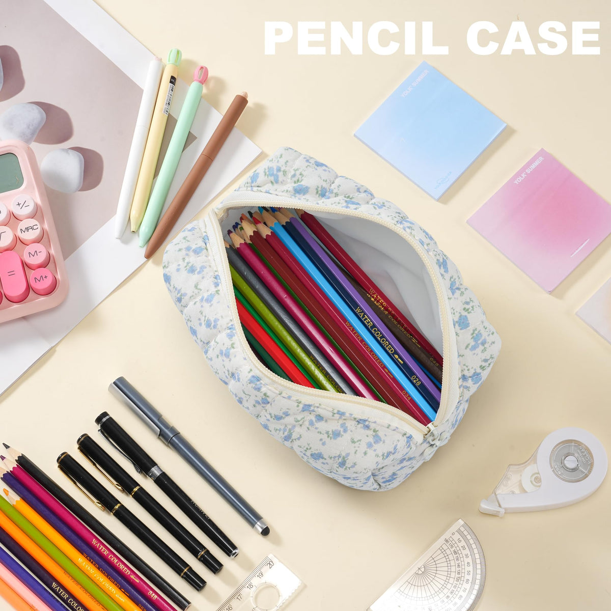 Trousse de maquillage UUYUUY en coton matelassé, vue de dos