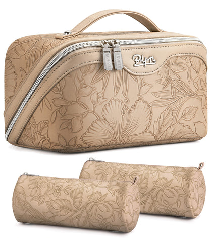 Trousse de maquillage voyage BOYATU vue de face avec design floral