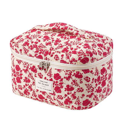 Trousse de maquillage voyage uekeboag vue avant avec motif floral