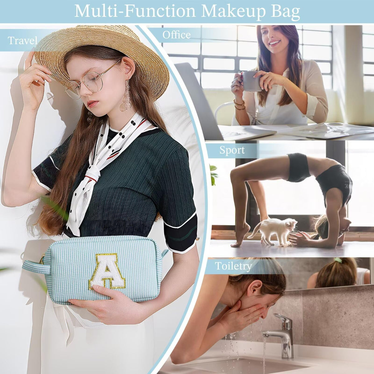 Trousse de maquillage YOOLIFE avec dimensions sur une surface plane
