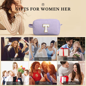 Trousse de maquillage YOOLIFE avec initiale personnalisée