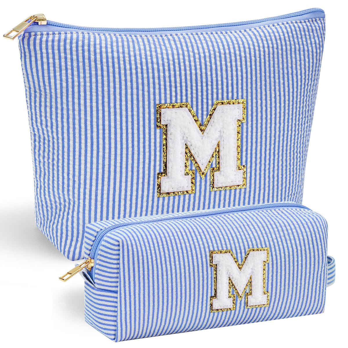Trousse de maquillage YOOLIFE avec lettre en chenille, vue de face