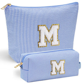 Trousse de maquillage YOOLIFE avec lettre en chenille, vue de face