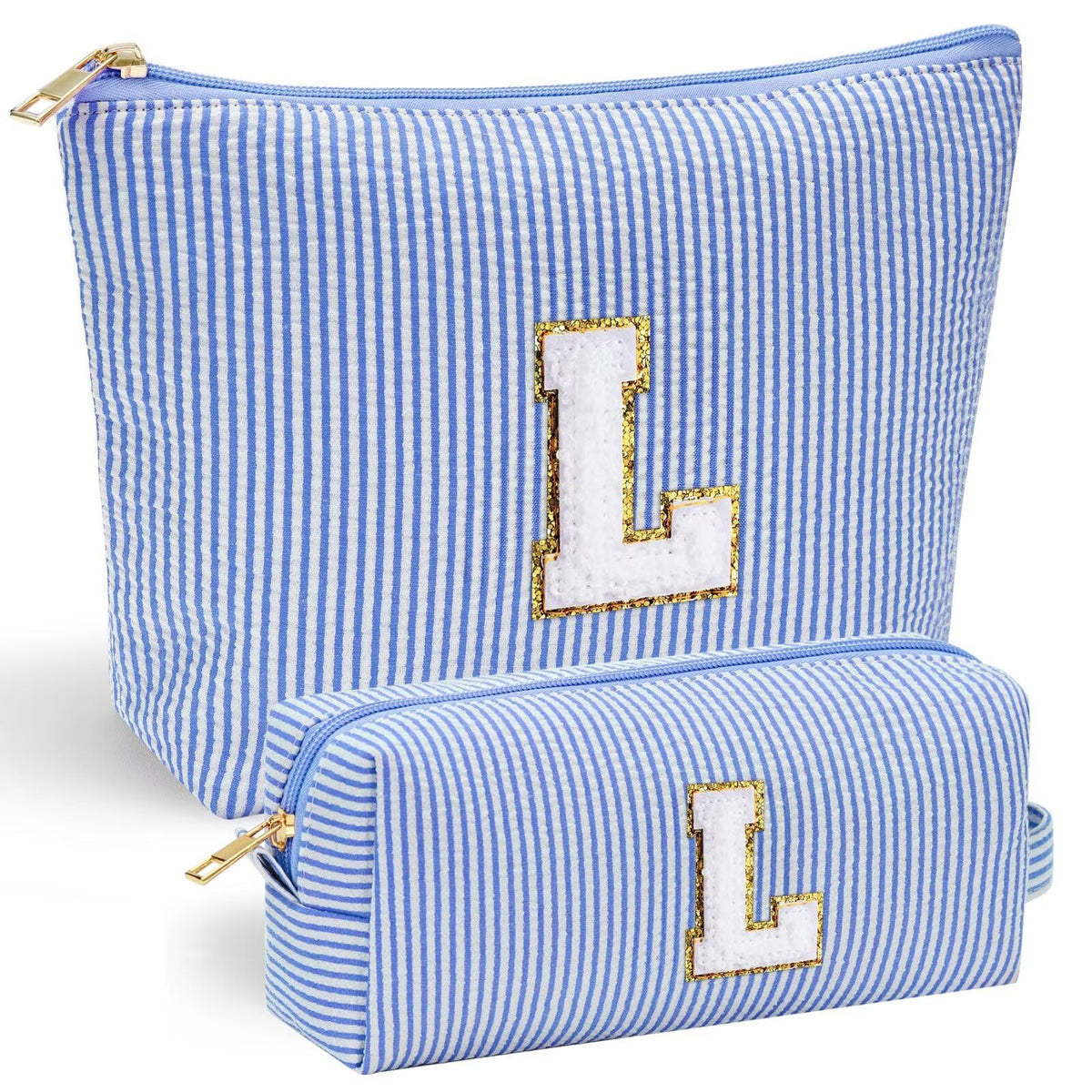 Trousse de maquillage YOOLIFE couleur rose avec lettre personnalisable