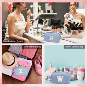 Trousse de maquillage YOOLIFE en rose avec initiale