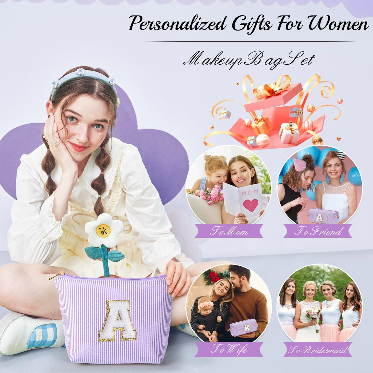 Trousse de maquillage YOOLIFE ouverte montrant son espace intérieur