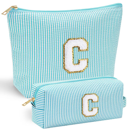 Trousse de maquillage YOOLIFE rose avec lettre en chenille