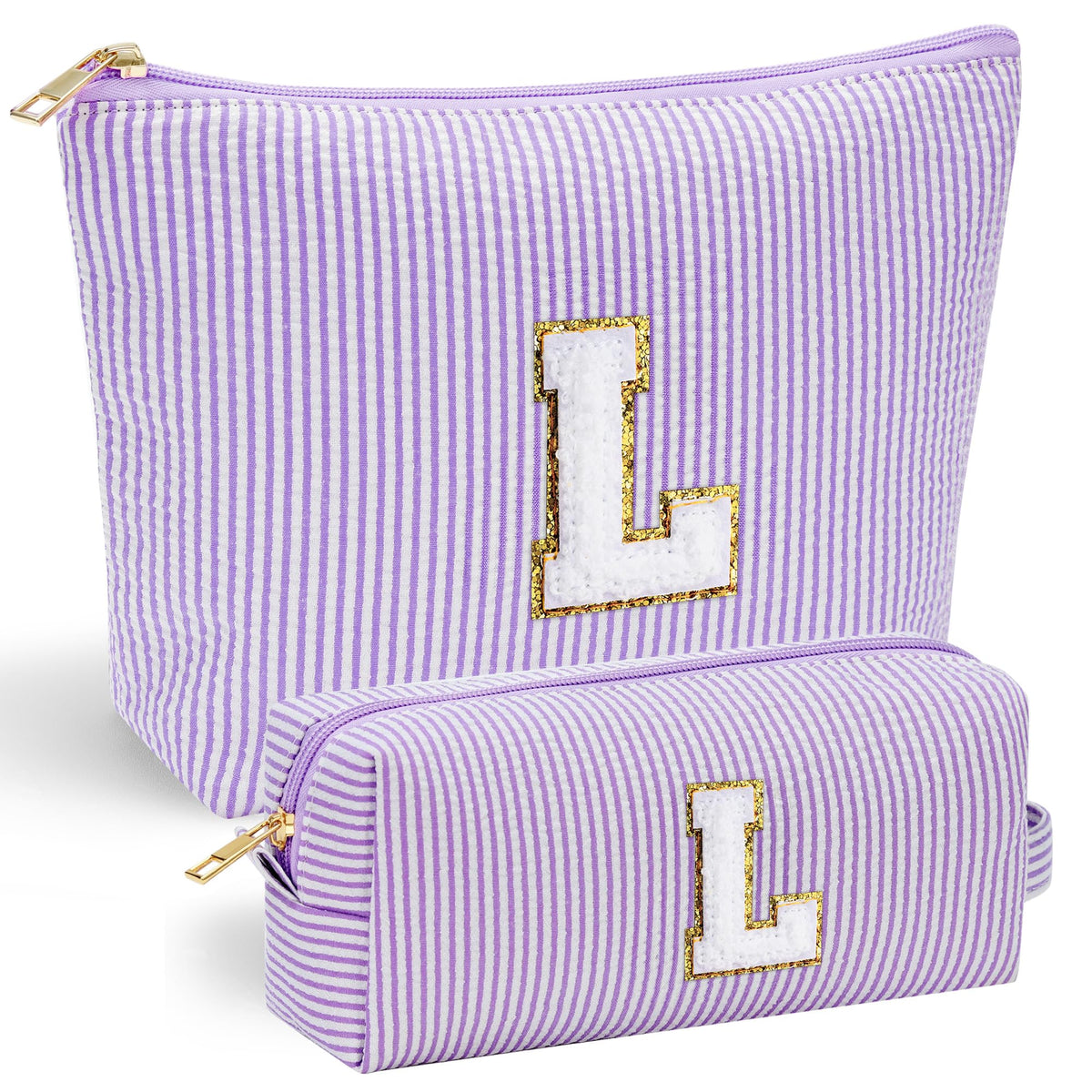 Trousse de maquillage YOOLIFE rose avec lettre initiale