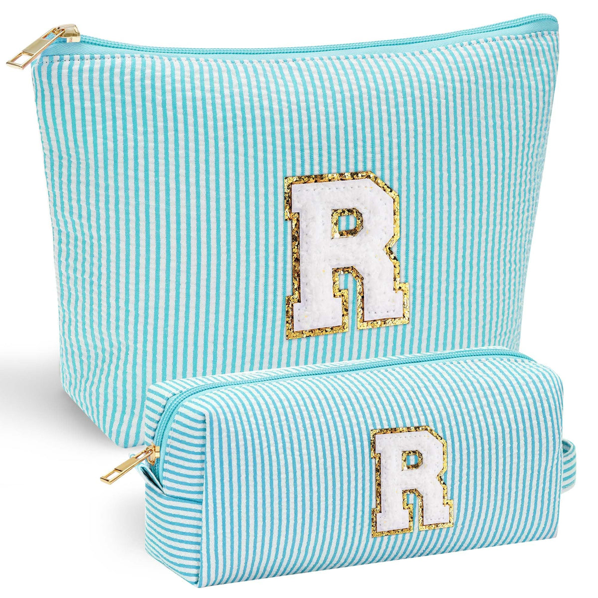 Trousse de maquillage YOOLIFE vue de face avec lettre en chenille