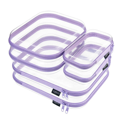 Trousse de maquillage YQBRAO rigide violette, vue de face