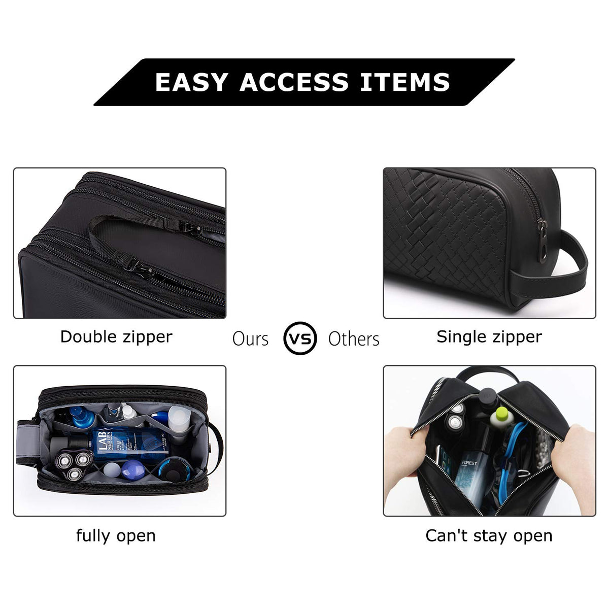 Trousse de toilette BAGSMART avec design à double zip