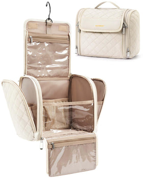 Trousse de Toilette BAGSMART beige vue avant avec crochet