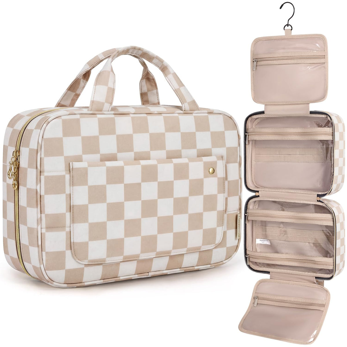 Trousse de Toilette BAGSMART couleur khaki avec crochets