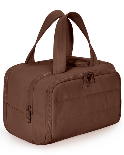 Trousse de toilette BAGSMART marron vue de face avec fermeture éclair