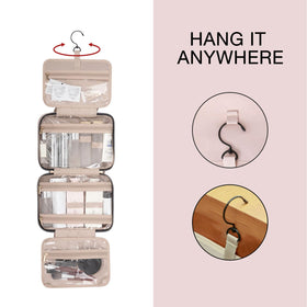 Trousse de toilette BAGSMART montrant ses côtés transparents