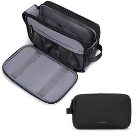 Trousse de toilette BAGSMART pour hommes vue de face, noire