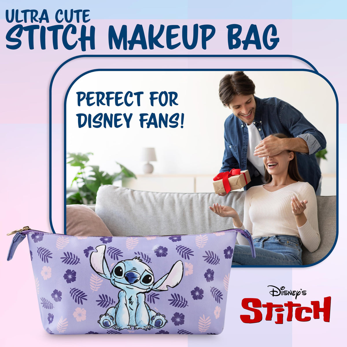 Trousse de Toilette Disney ouverte montrant l'intérieur spacieux